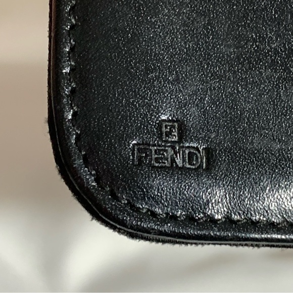 FENDI black FF logo jacquard/leather FULL TIME AGENDA wallet CLUTCH - Picture 3 of 16